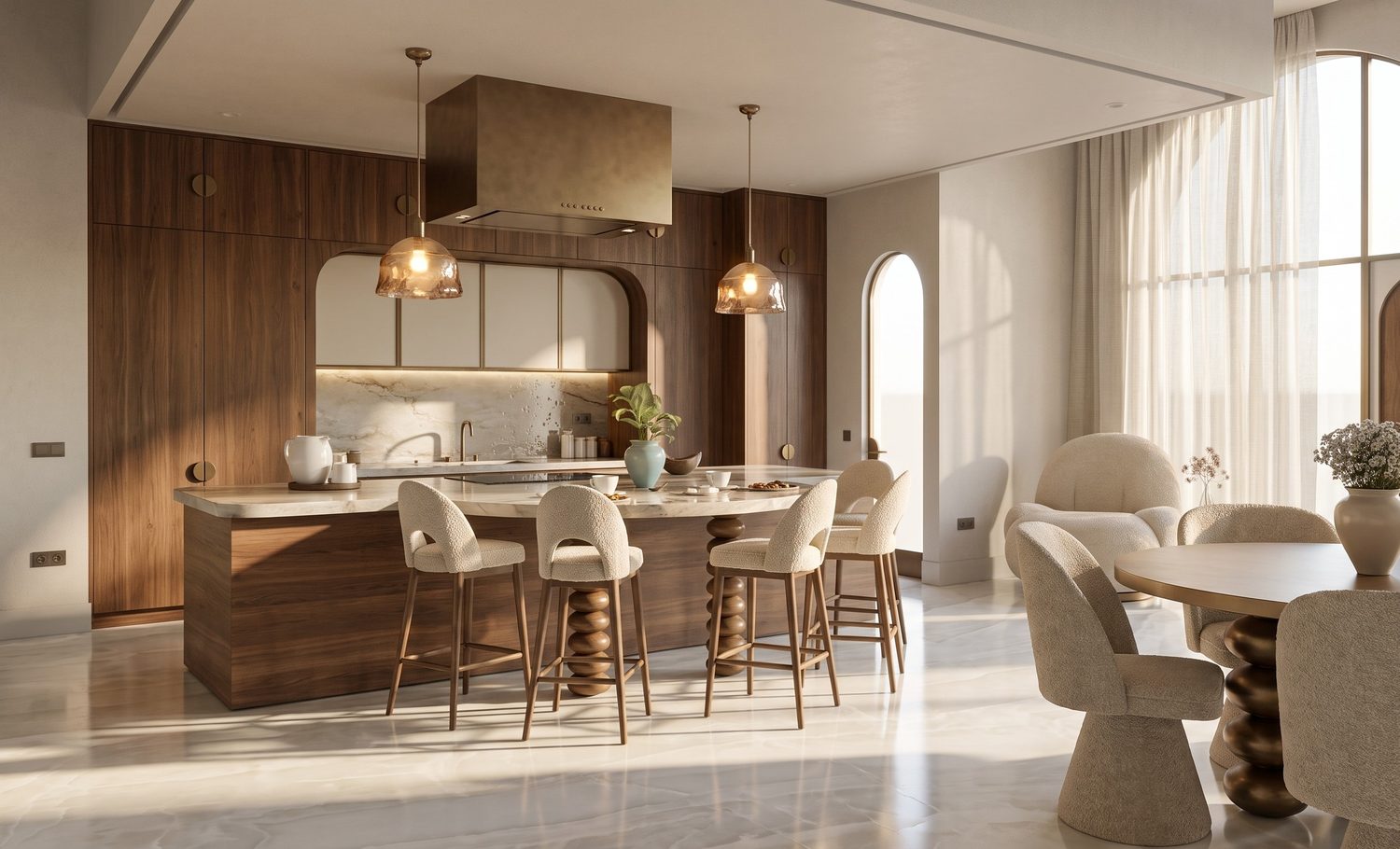 Propuesta de cocina en madera de nogal