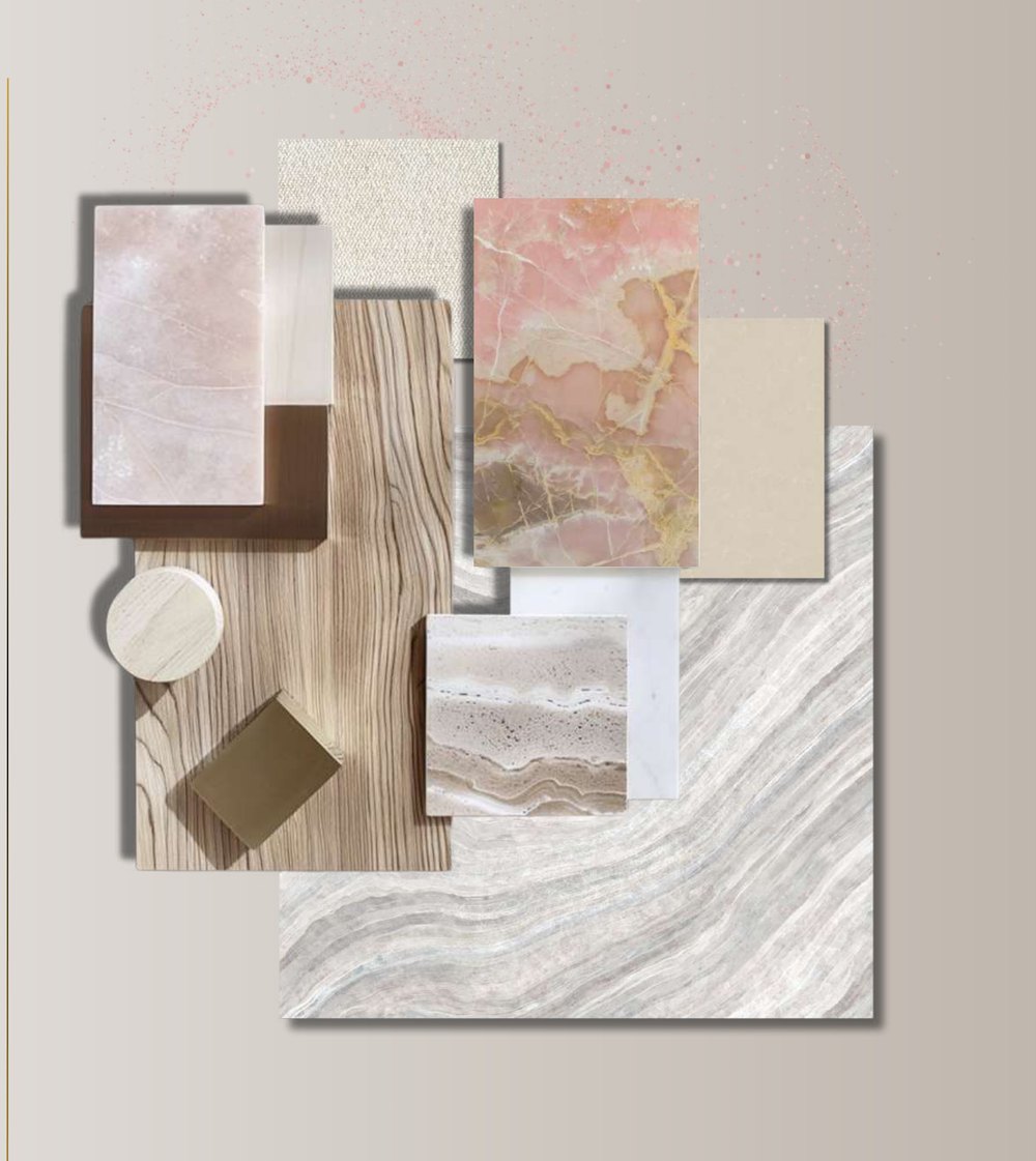 Moodboard de materiales de un proyecto de interiorismo