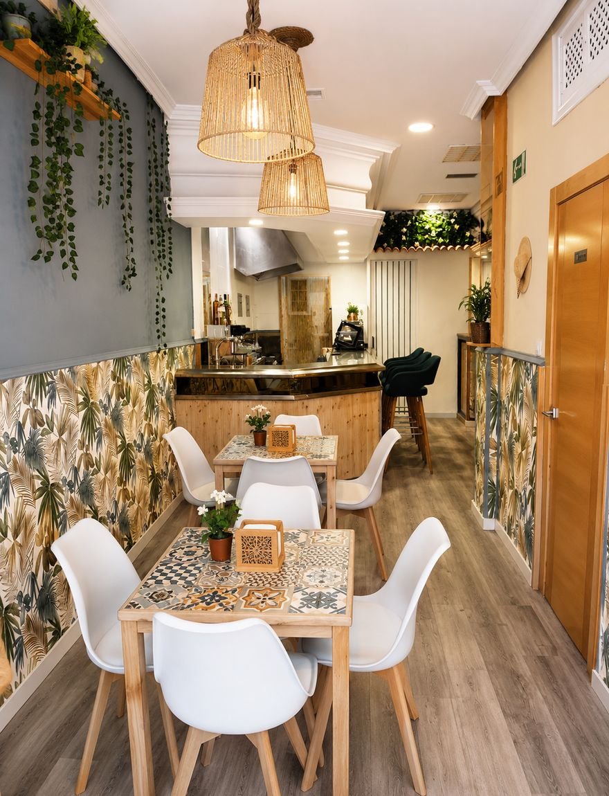 Interior del local Merú, proyecto ejecutado por Norié